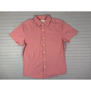 Grayers Size S Mens Shirt Portofino Poplin Short Sleeve Dusty Rose Button Up